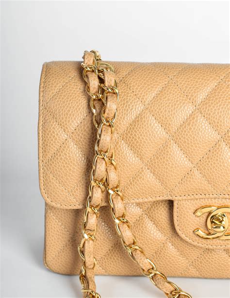 chanel quilted bag beige